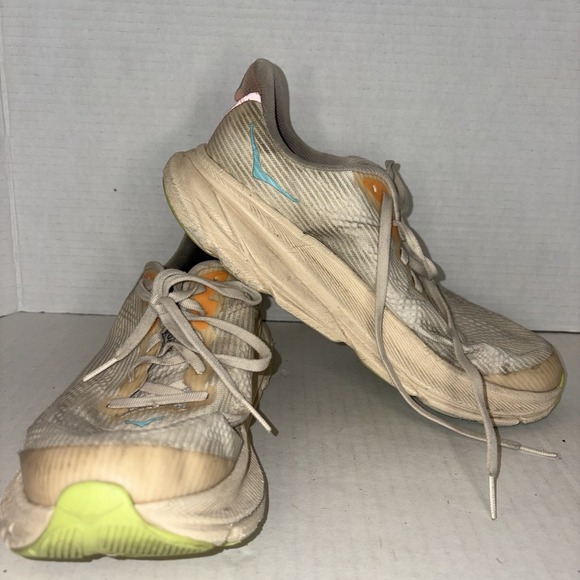 Hoka One One Clifton 9 Women's Running Shoes Sneaker Size 7 Pink Orange Vanilla - Picture 7 of 9